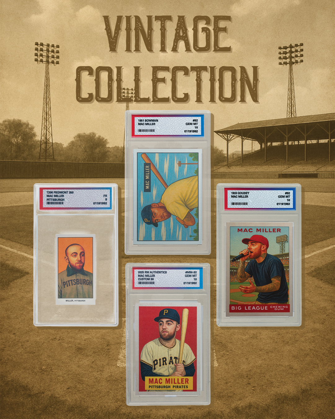 Mac Miller Vintage Trading Card 4-Card Collector Set